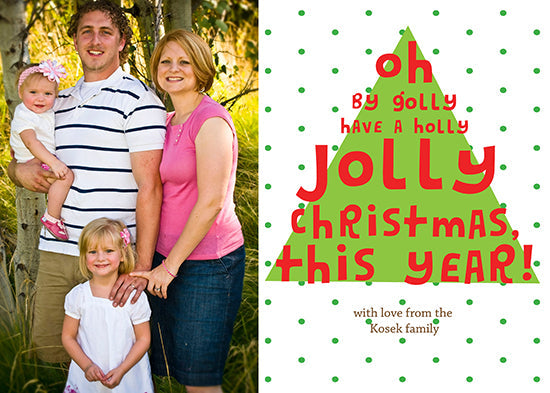 Holly Jolly Christmas Tree Holiday Card