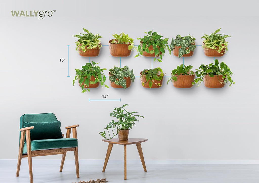 Spaced Horizontal 10: Wally Eco Plant Wall Spacing