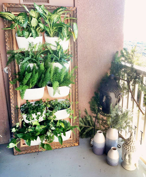 Framed Vertical Garden using Wally Eco on porch
