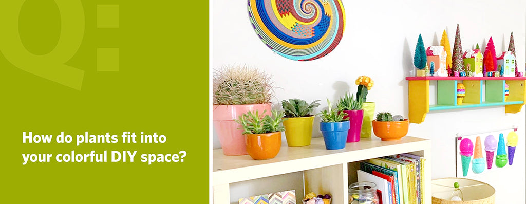 How do plants fit into your colorful DIY space?