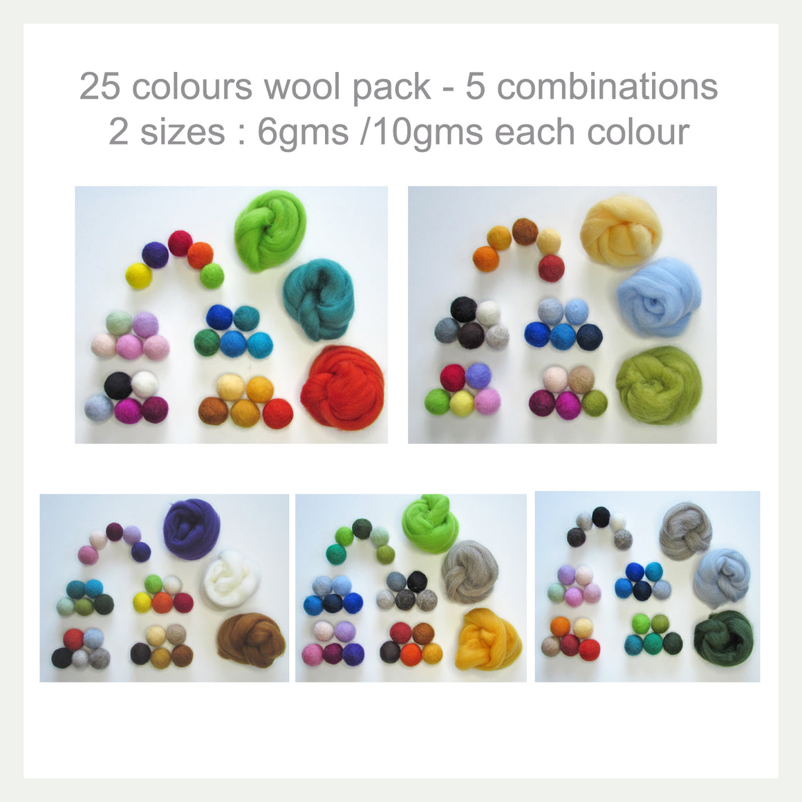 Multi Colours Wool Pack – felting 4 fun