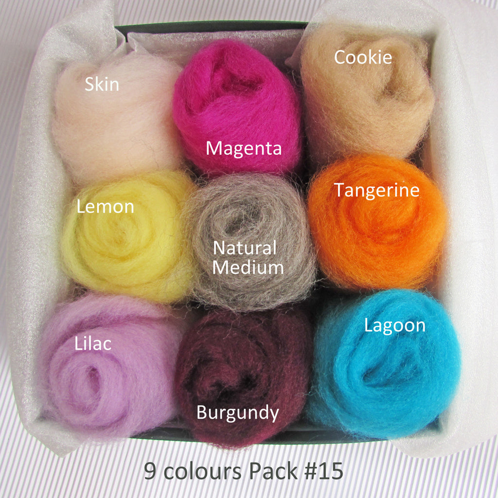 9 Colours Wool Rovings Pack - Vintage – felting 4 fun