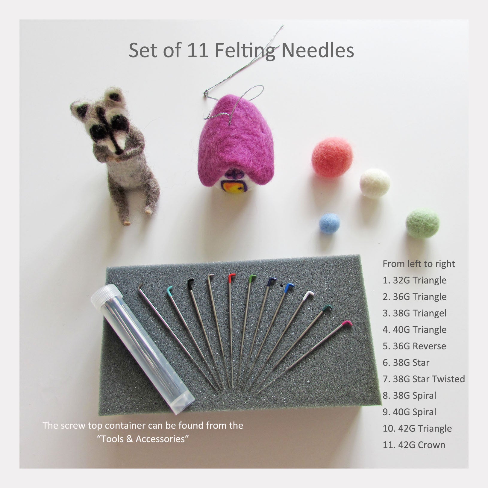 Needle Felting Kit for Beginner 6 Coarse Felting Needles Needle