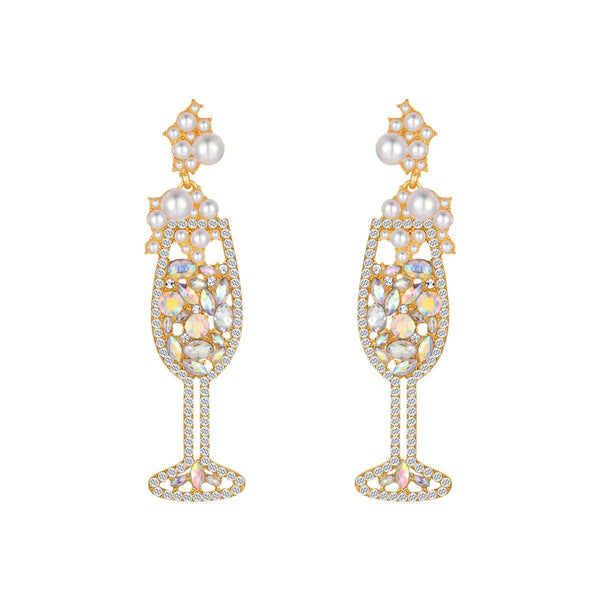 champagne flute earrings