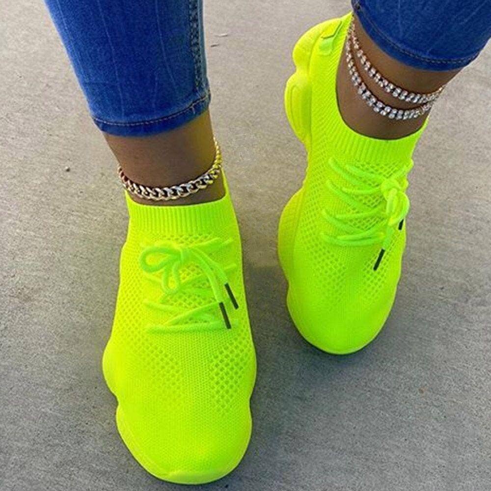 sneakers with neon yellow