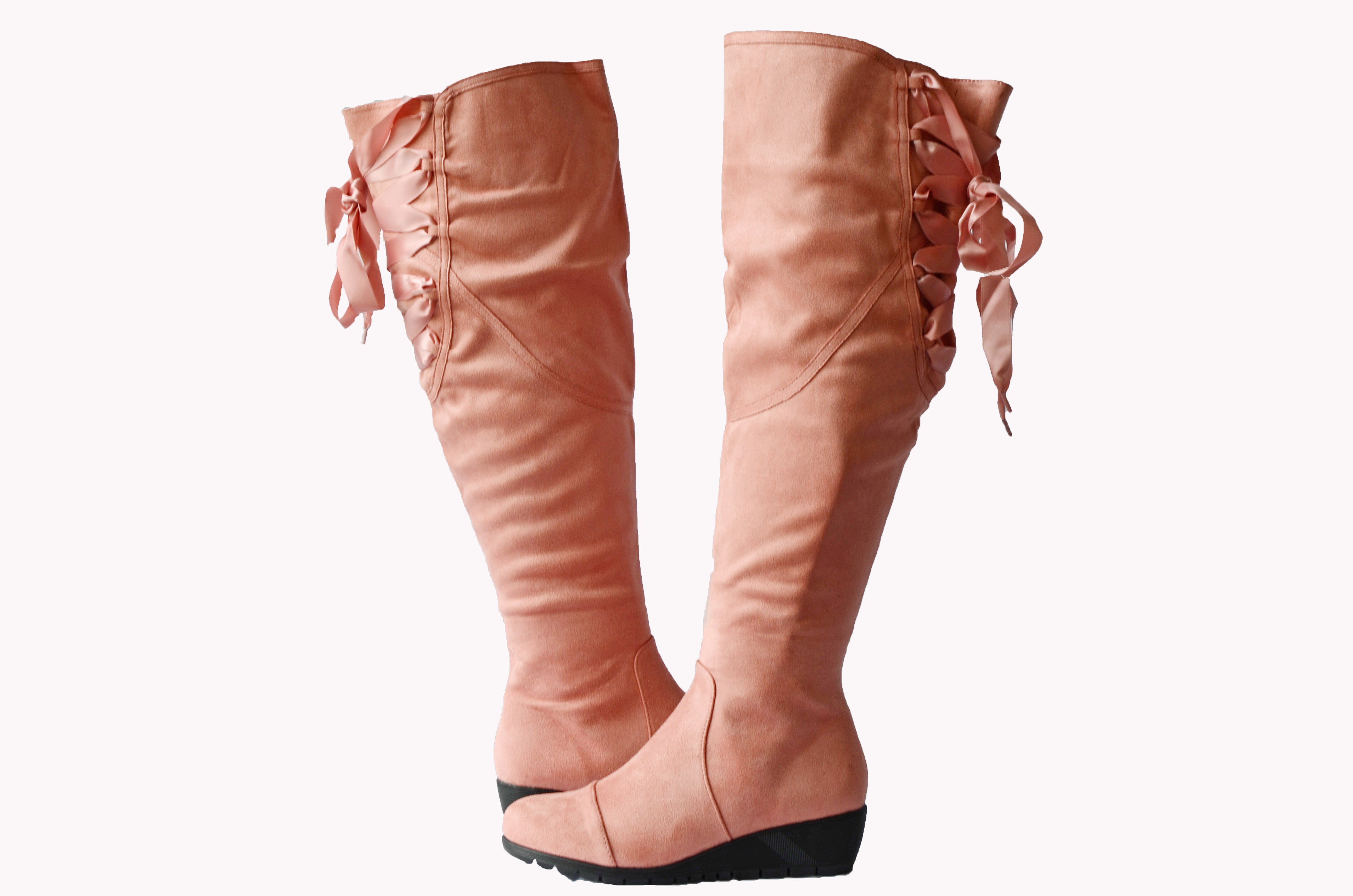 blush colored boots