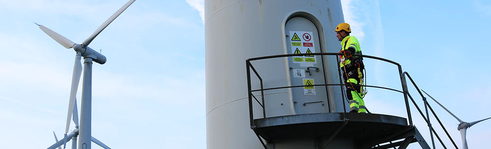 Electrical Safety Worker Working on a Wind Turbine