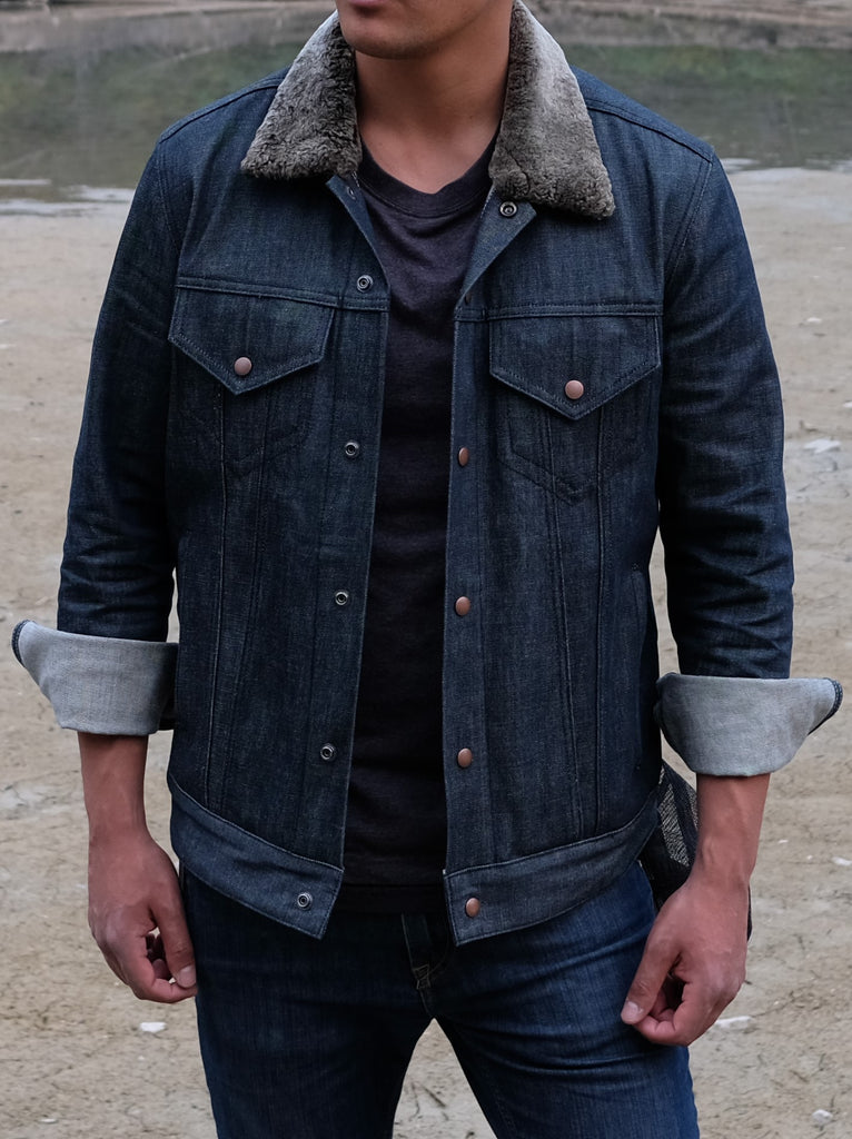 selvedge sherpa jacket