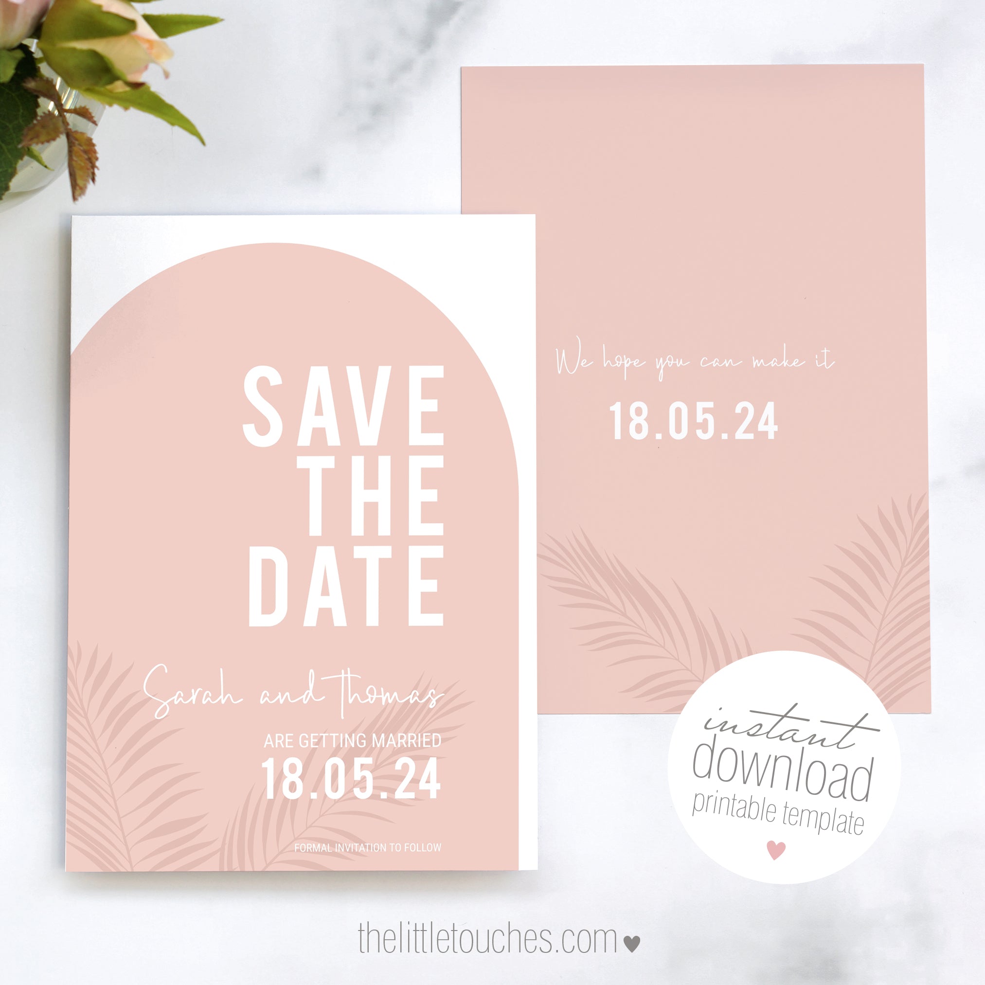 Arch themed Save the date wedding cards