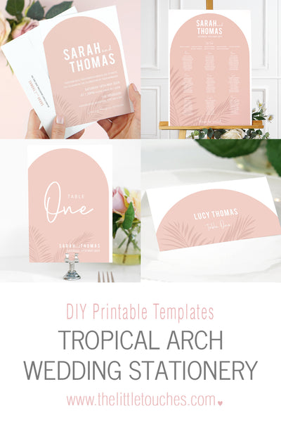 Tropical Arch Wedding Stationery Printable Templates