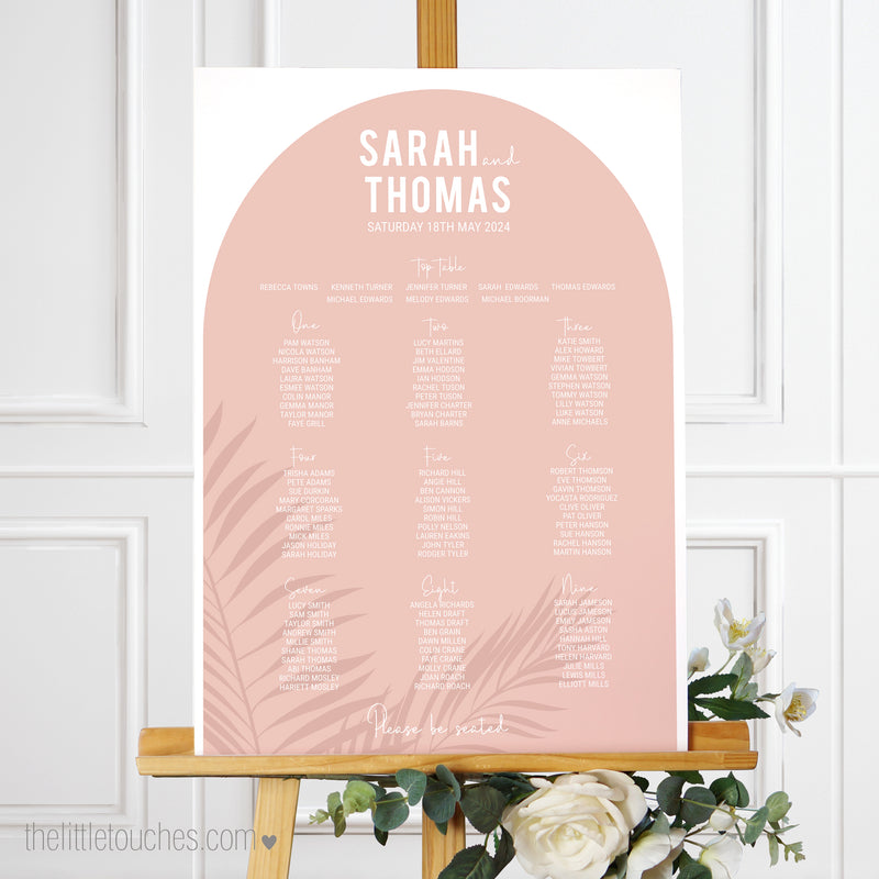 Printable Arch Wedding Table Plan Template The Little Touches