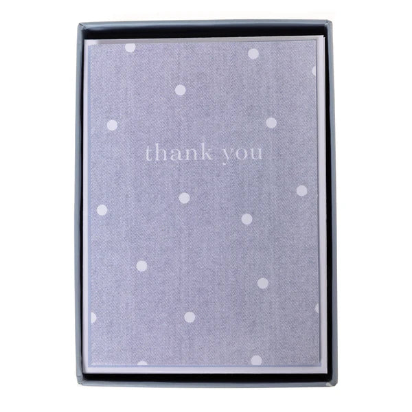 Denim Polka Dot Boxed Thank You Cards