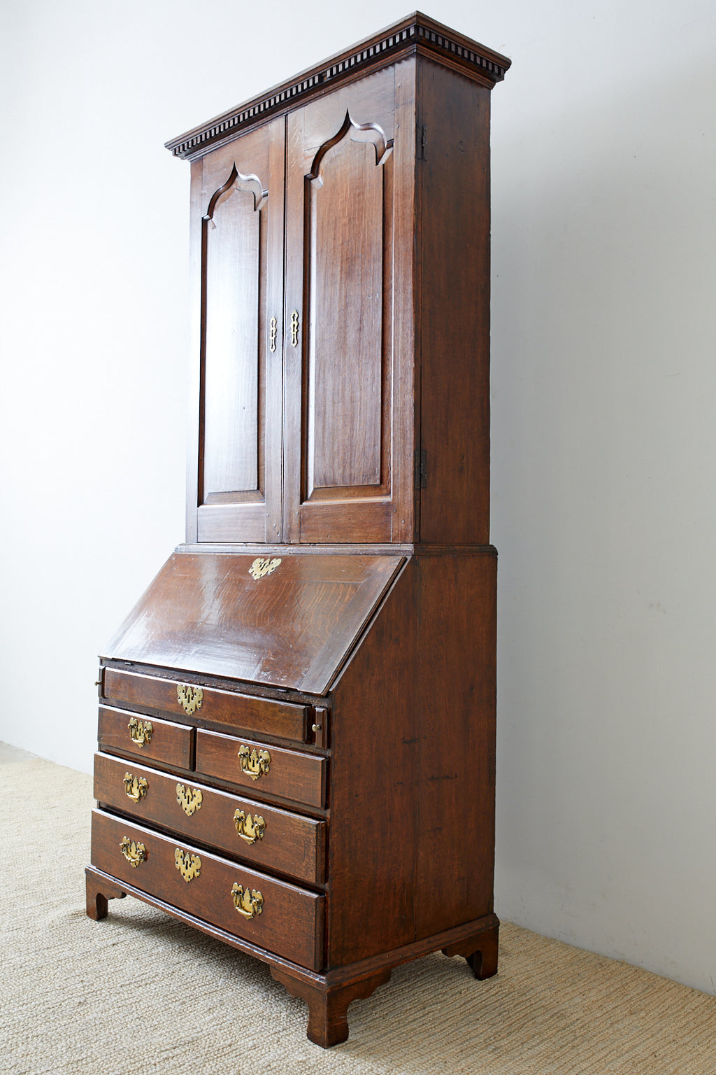 19th Century Georgian Oak Secretary Bookcase Desk Erin Lane Estate