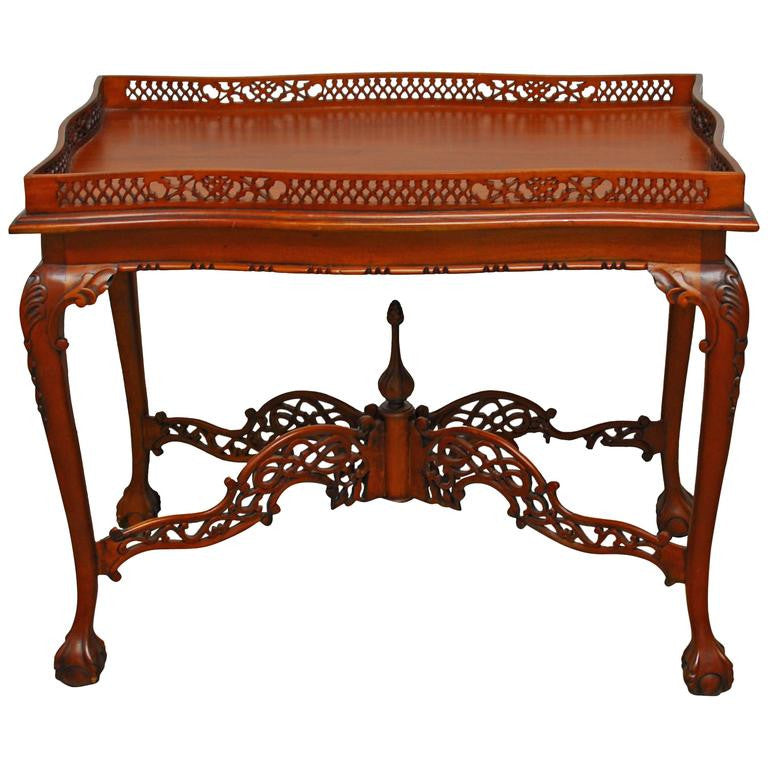 George Iii Chinese Chippendale Mahogany Silver Table Erin Lane