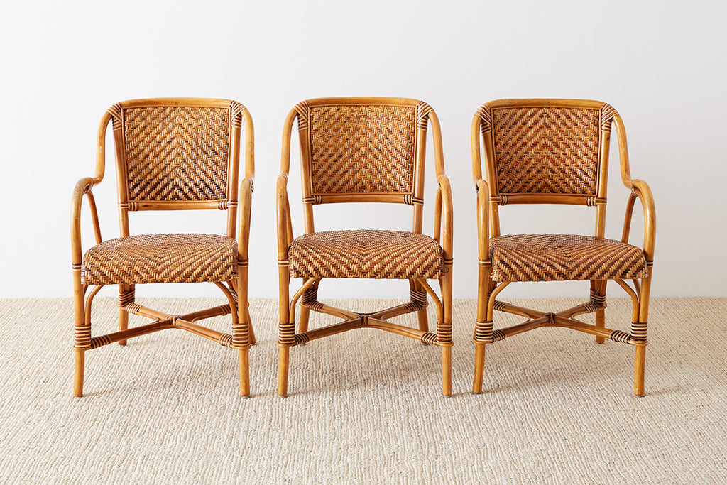 Woven French Bistro Style Rattan Dining Chairs Erin Lane