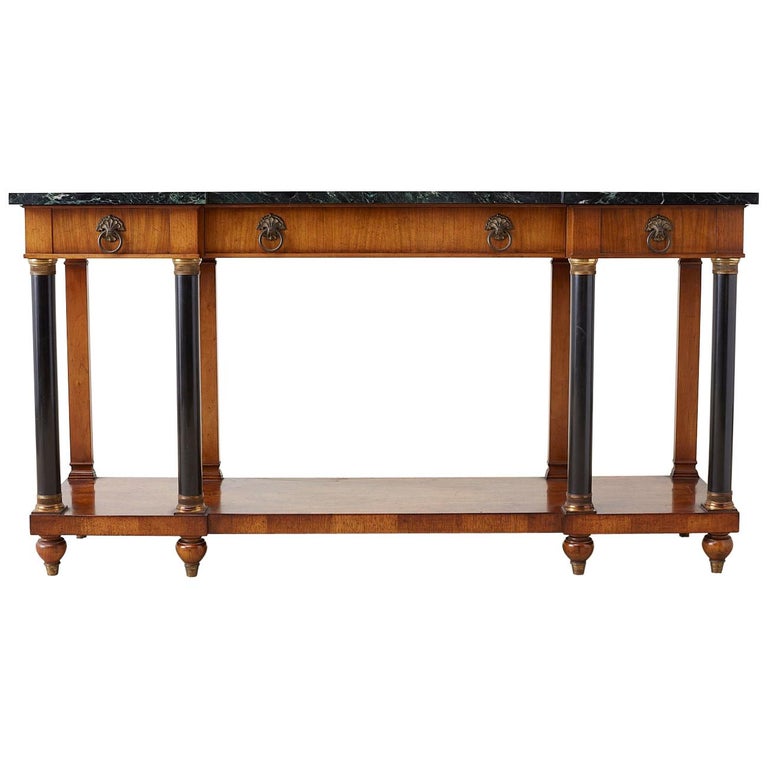 John Widdicomb Neoclassical Style Marble Top Console Table Erin