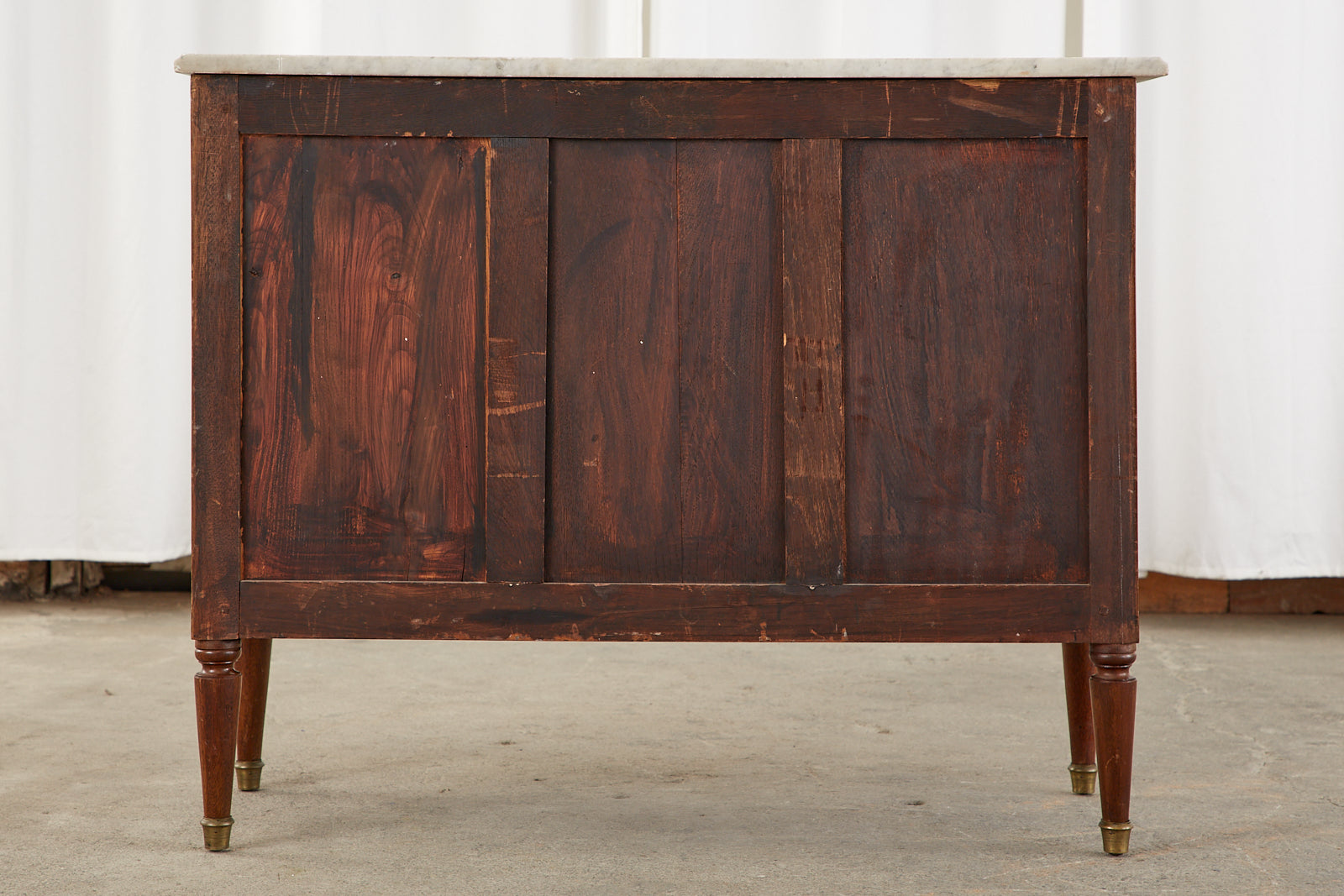 French Louis XVI Style Mahogany Marble Top Commode Dresser