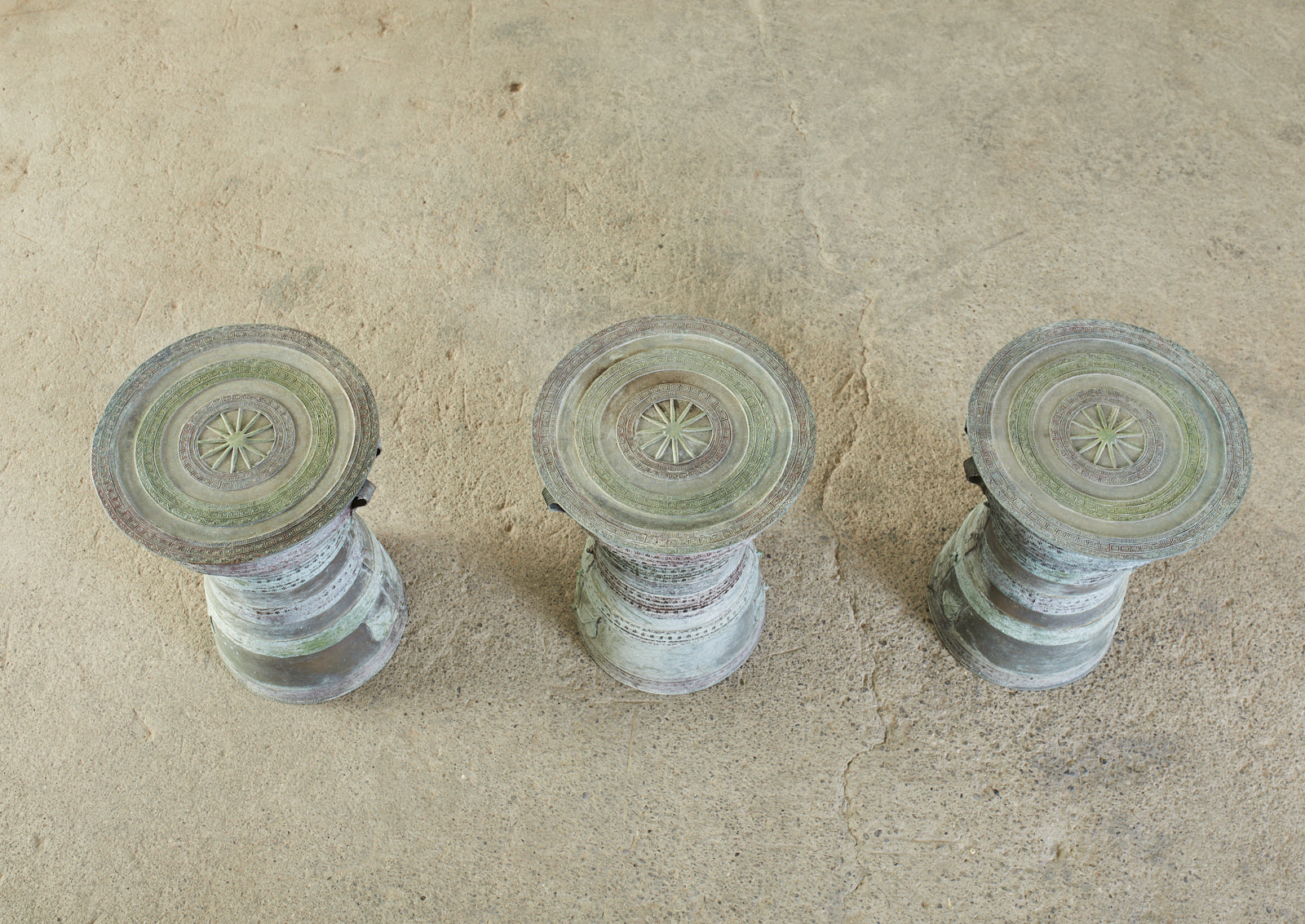 Burmese Bronze Rain Drums or Frog Drum Tables