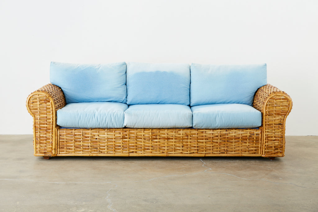 Ralph Lauren Woven Rattan Sofa with 