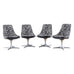 Set of Four Mid-Century Chromcraft Zebra Swivel Dining Chairs