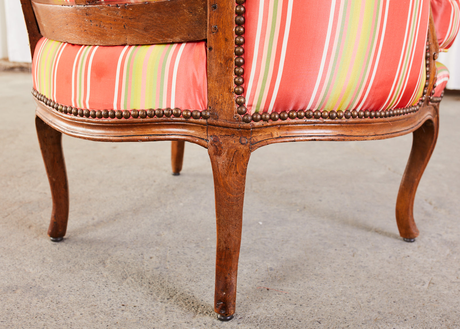 Pair of 19th Century Country French Provincial Walnut Bergere Armchairs