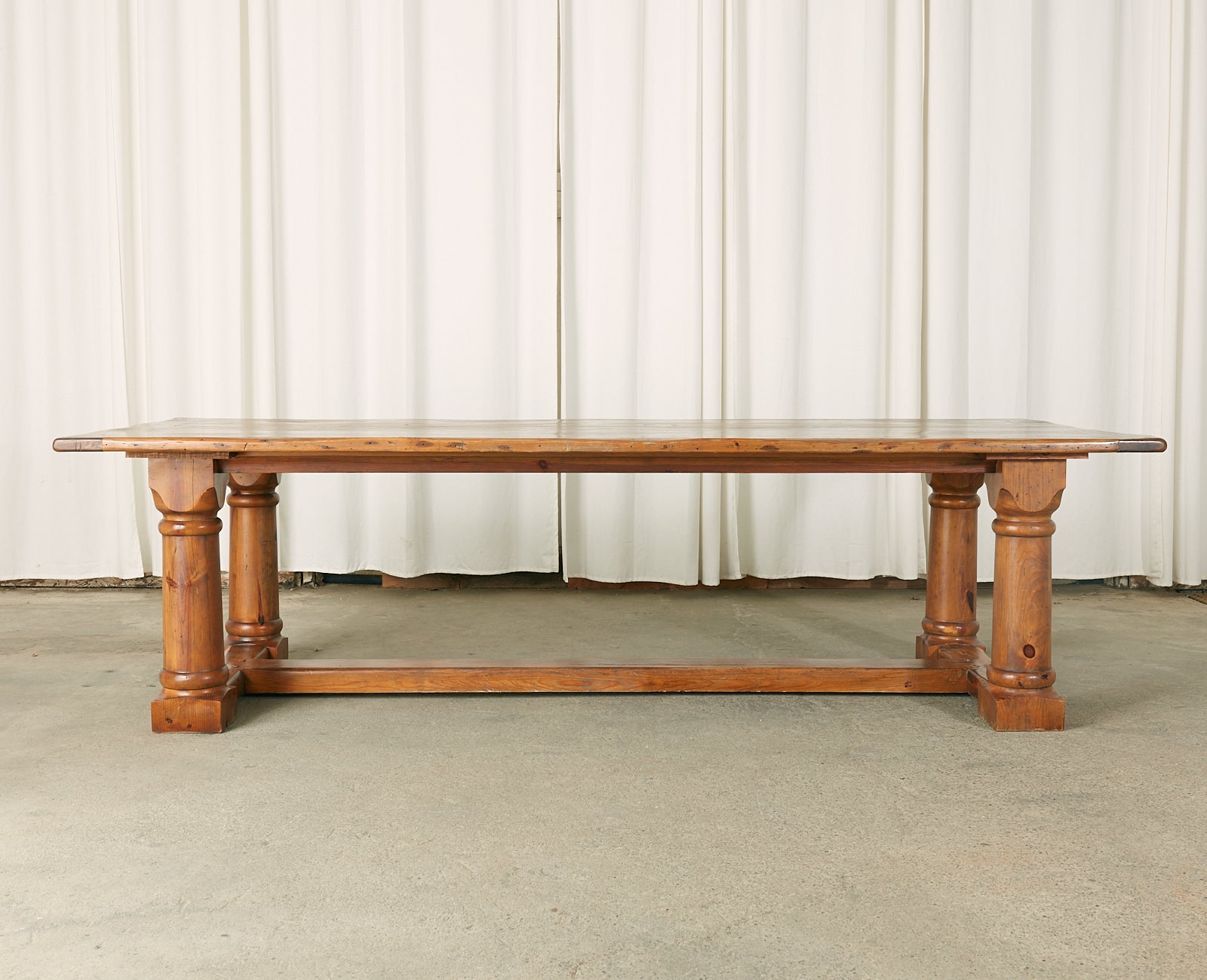 Ralph Lauren Pine Country Farmhouse Trestle Dining Table