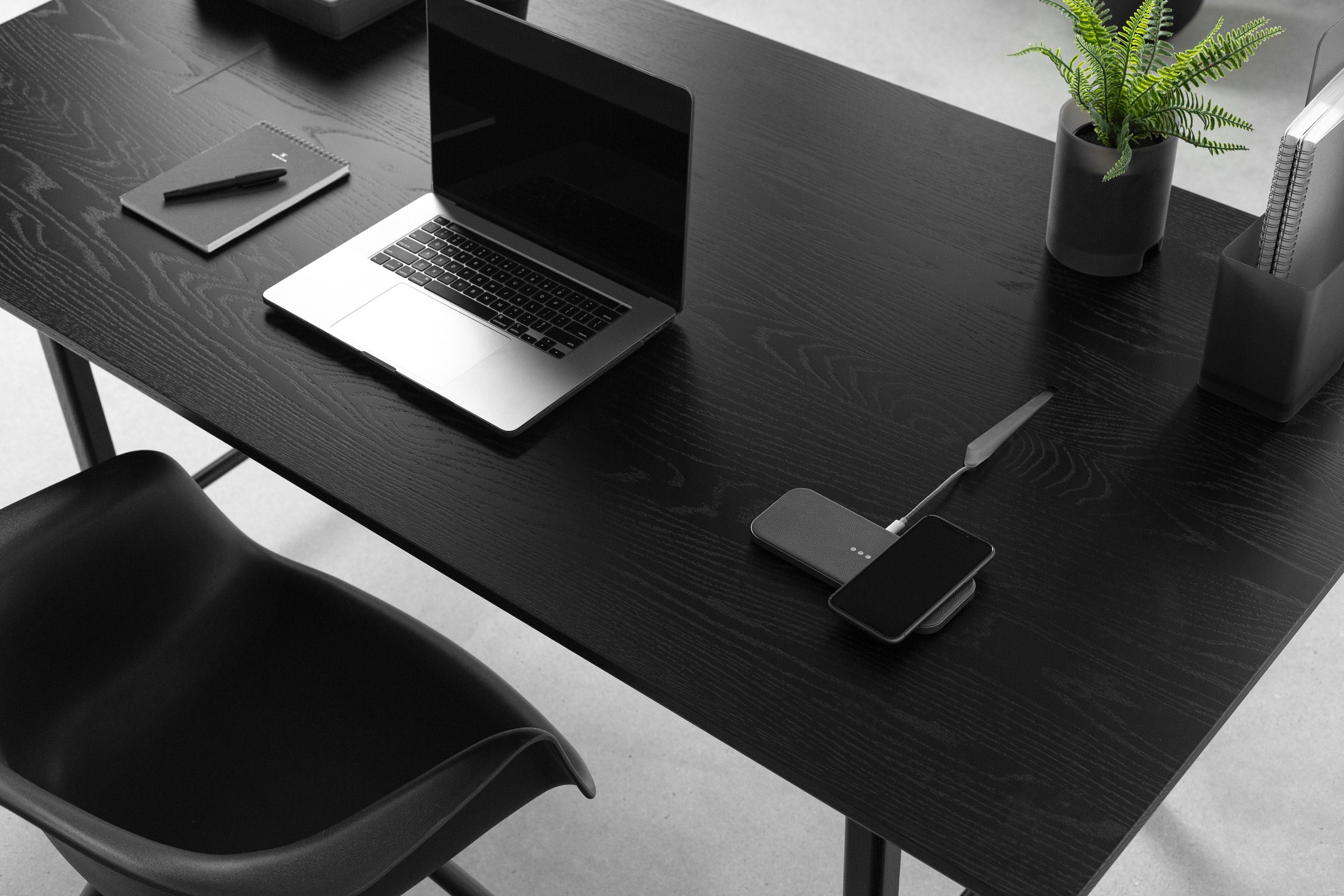 Black Executive Desk with cable management