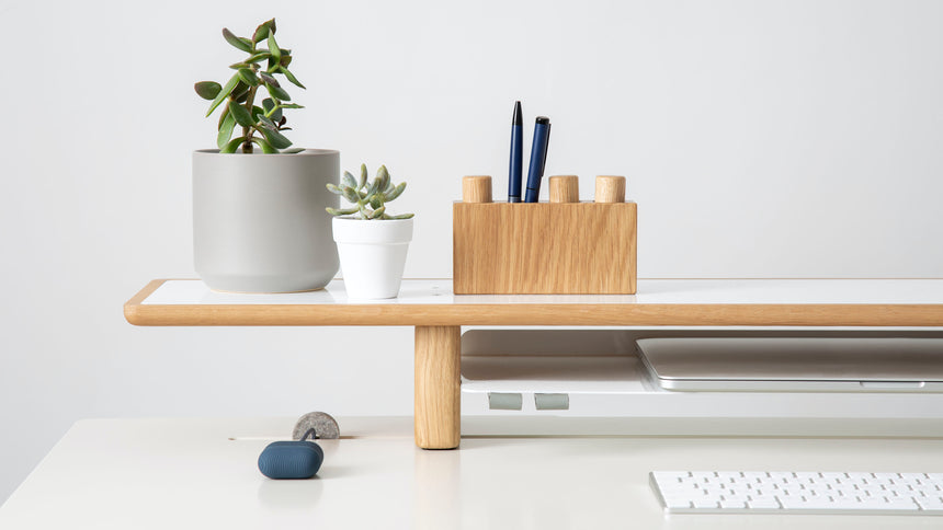 white desk riser shelf