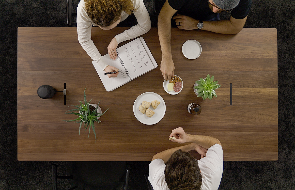 Walnut dining table for working, eating or meeting