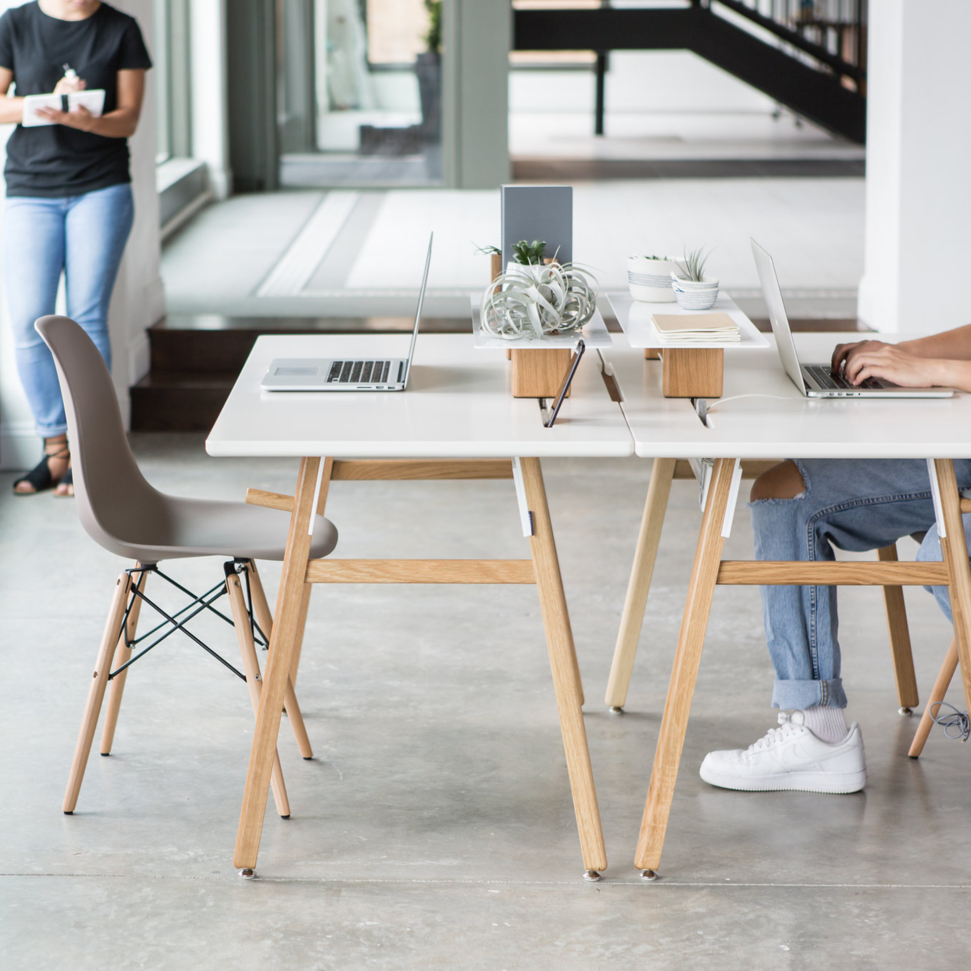 White Oak and Bone Desk Home Office