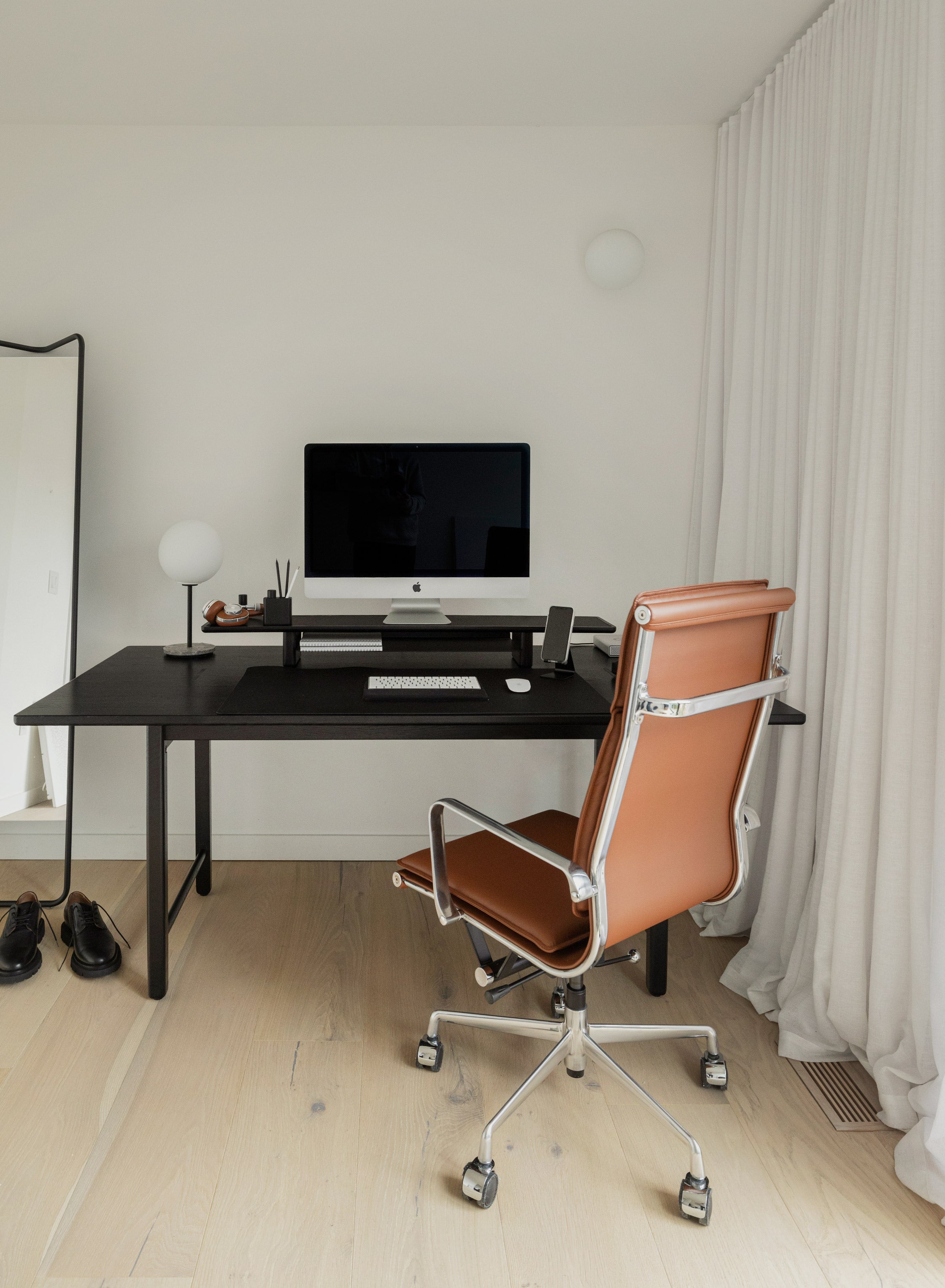 Black Executive Desk in minimalist home office