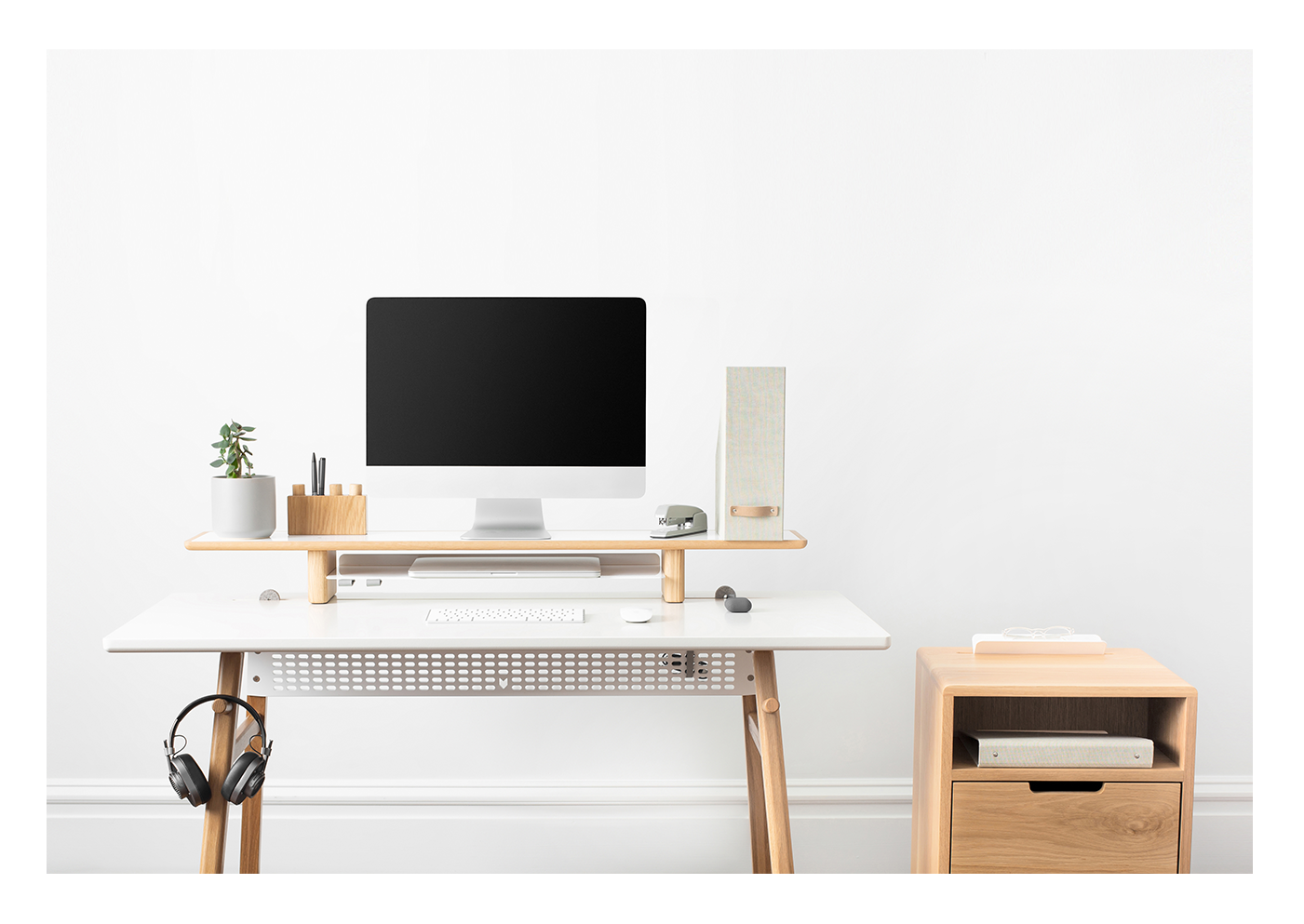 White Oak Minimalist Desk