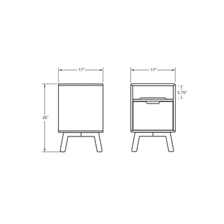 Walnut Side Table with Drawer - Side - ARTIFOX – A R T I F O X