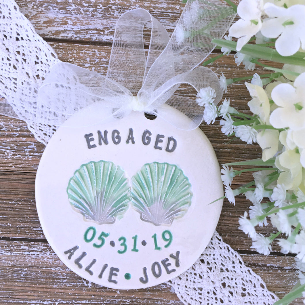 beach engagement ornament