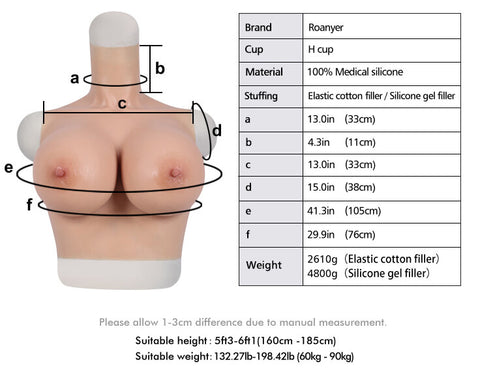 KUAW Comfortable Silicone Breast Form Silicone Filled C Cup Fake Boobs  Artificial Fake Breasts for Mastectomy Crossdresser Transgender Realistic