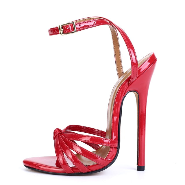 Women Fancy Red Block Heel Sandals