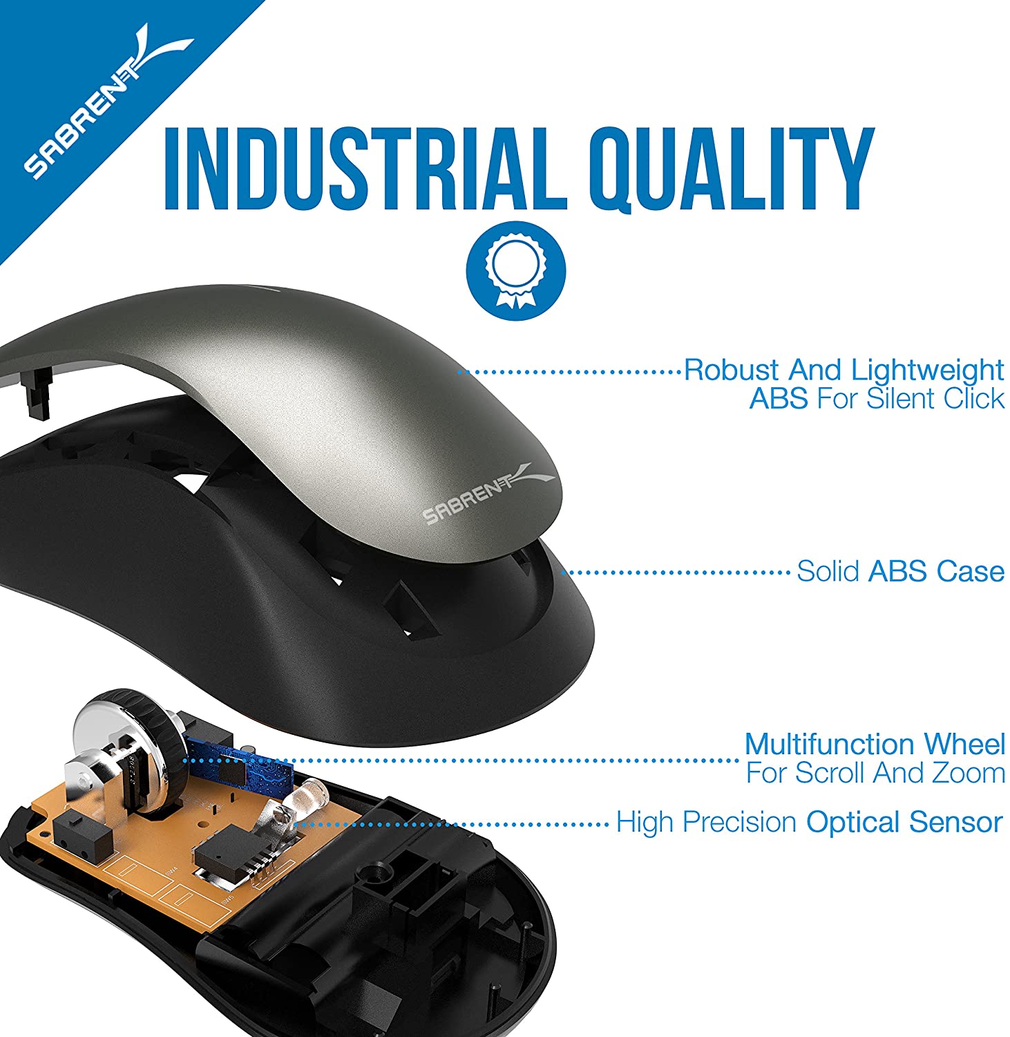 Sabrent 3-Button Bluetooth Optical Mouse Mice quality