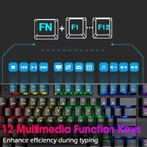 Tecisoft egornomic keyboard multimedia function keys