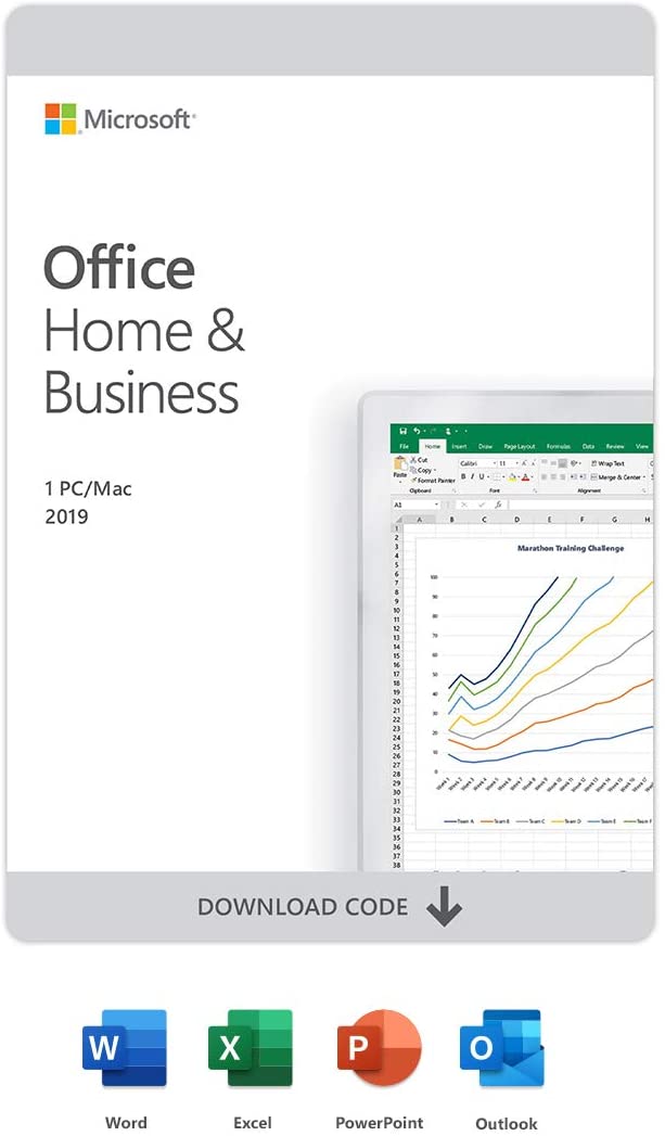 Microsoft Office Home And Business 2019 | 1 Device, Windows 10 Pc/Mac  Keycard