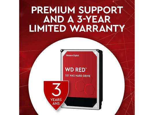 WD Red 3 To NAS 3,5” Disque dur interne - Classe 5400 RPM, SATA 6 Gb/s,  SMR, 256 Mo Cache