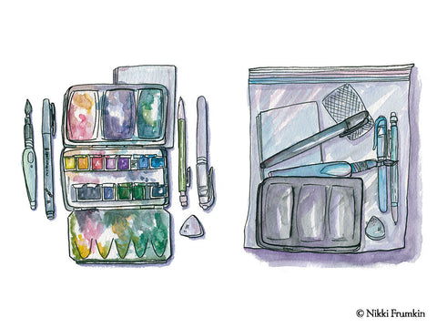 Watercolor supplies