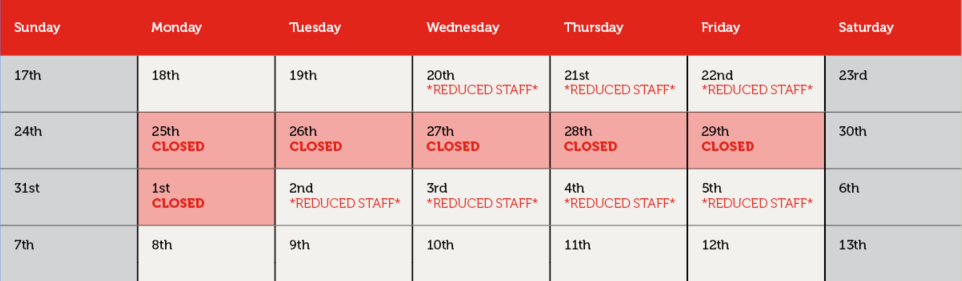 Orbimax Holiday Trading Hours