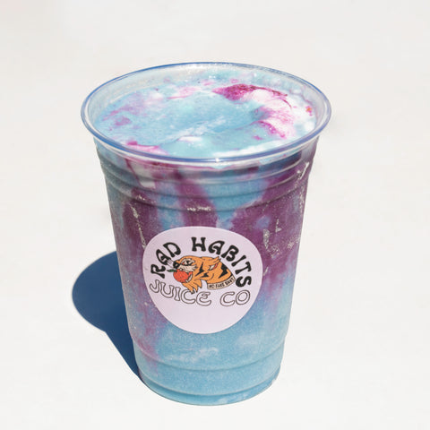 Blue and purple smoothie from Cymbiotika x Rad Habits