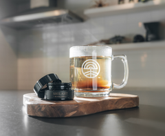 Cymbiotika Mug and Shilajit in kitchen