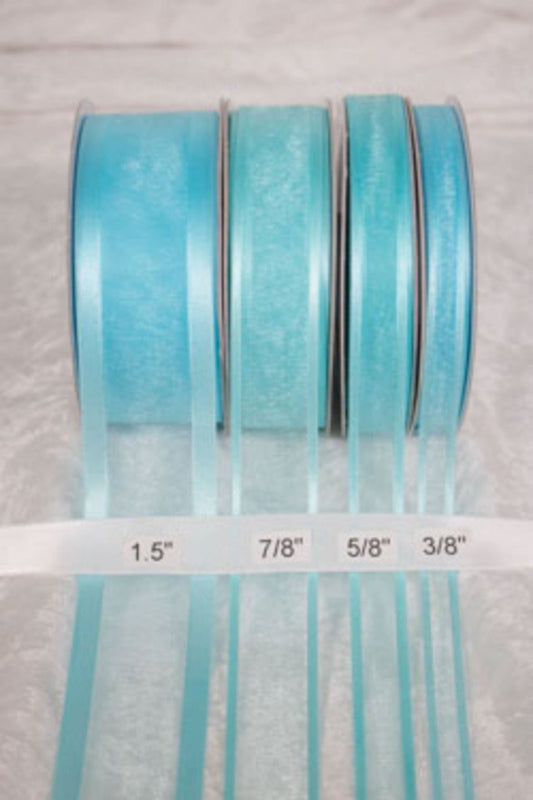 25 yards-Teal Organza Ribbon (3/8, 5/8, 7/8, 1.5 )