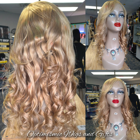 Buy 180 density HD Amore Honey Blonde Human hair body wave wig at optimismic Wigs and Gifts