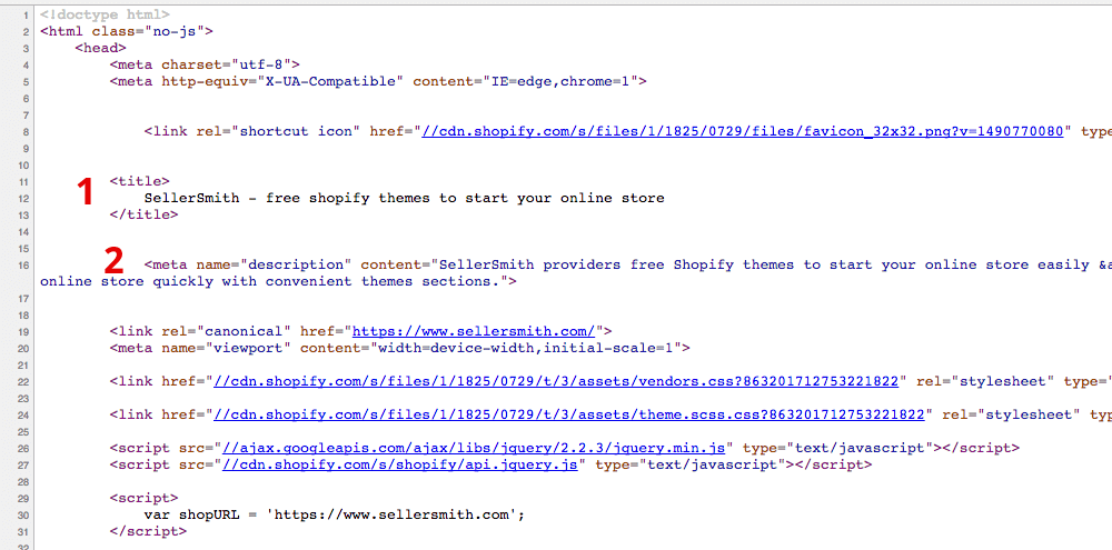 Shopify Meta Title, and meta Description 02