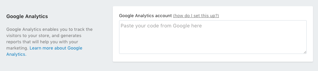 Google Analytic tracking code