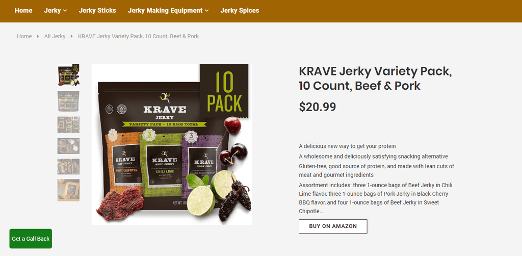 Jerky Spot product page
