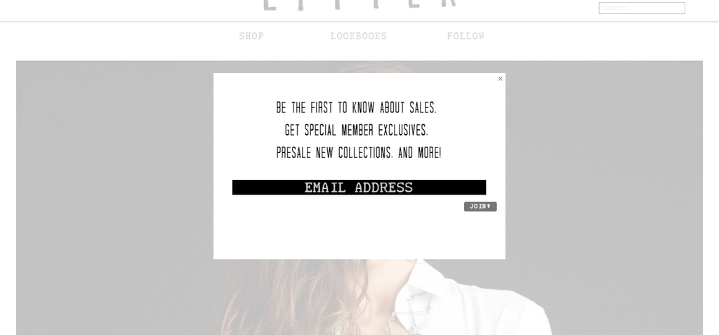 LITTER email pop up